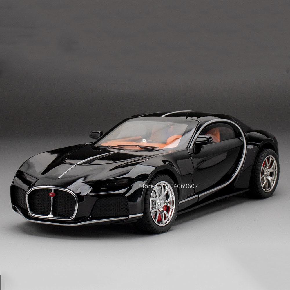 1:24 BOLIDE Atlantic Toy Car Model Alloy Diecast Sound Light Pull Back Doors Opened Vehicle Models Toys for Kids Gift Collection