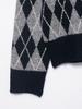 European and American style, new women's clothing, foreign style fashionable rhombus knitted sweater 2142/227/055