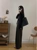 Chic Autumn Plus Size Three-Piece Set: Base Shirt, Stylish Vest, Slimming Wide-Leg Pants