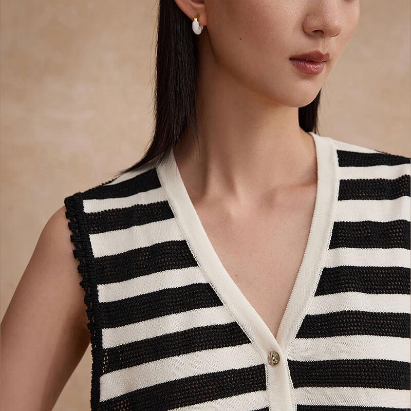 Broadcast Women's Striped V-Neck Knit Vest