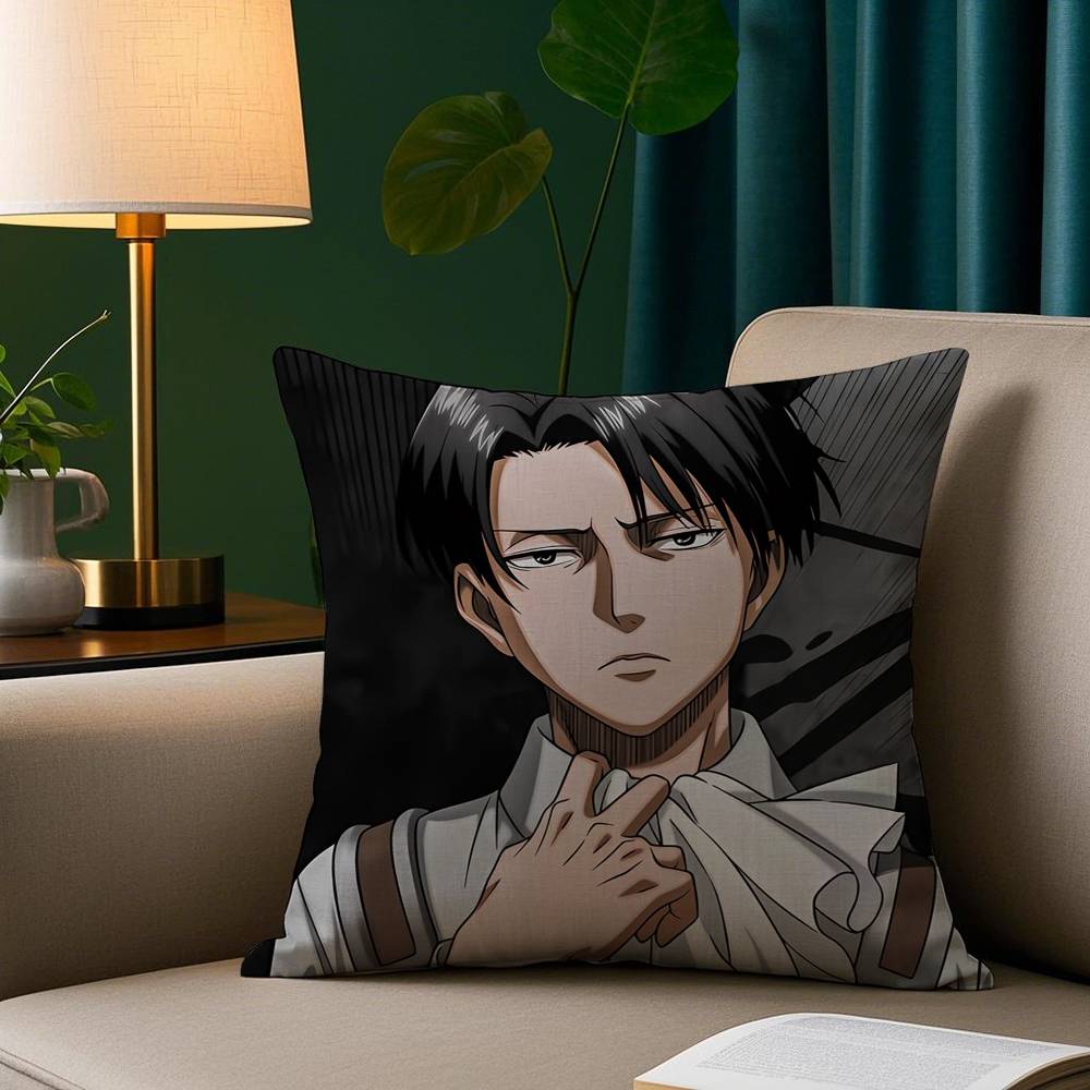 Levi Ackerman Attack On Titan Kissenbezug Gemütlicher Plüsch-Kissenbezug Beidseitig bedruckt – Wohngeschenk für Schlafzimmerdeko