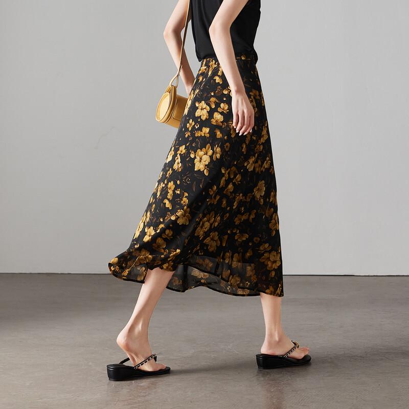 SOFSIL Women s Retro Printed A-line Midi Skirt 30/XXL