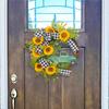 Sunflowers Wreath with Truck for Front Door, Artificial Spring Wreath for Farmhouse Outdoor Garden Wedding Decorations