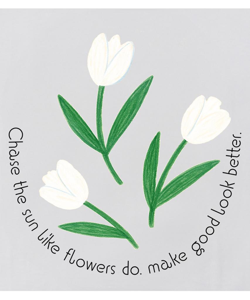 MATCHGLOBE Three Flower Crop Top (White)