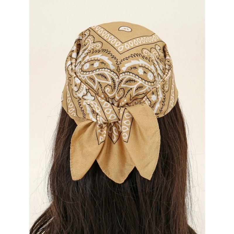 Fashion Bohemian Print Bandana Hair Bands for Women Turban Headband Square Scarf Handkerchief Hair Accessories Bonnet Hijab