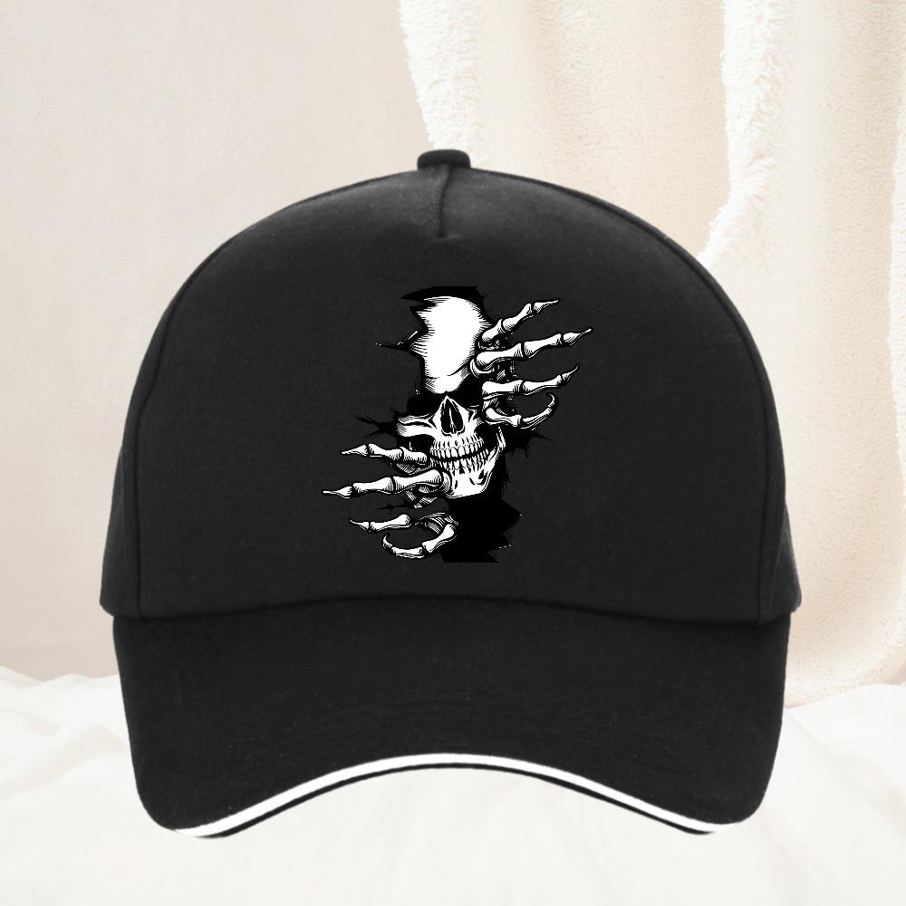 Hellfire Demon Flame Skull Print Baseball Cap Retro Streetwear Fashion Unisex Daily Commute Outdoor Hiking Fan Gift