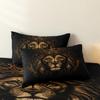 3Pcs Stylish Lion King Crown Print Duvet Cover Set, Animal Print Bedding, For Family Bedrooms Dormitories Hotels
