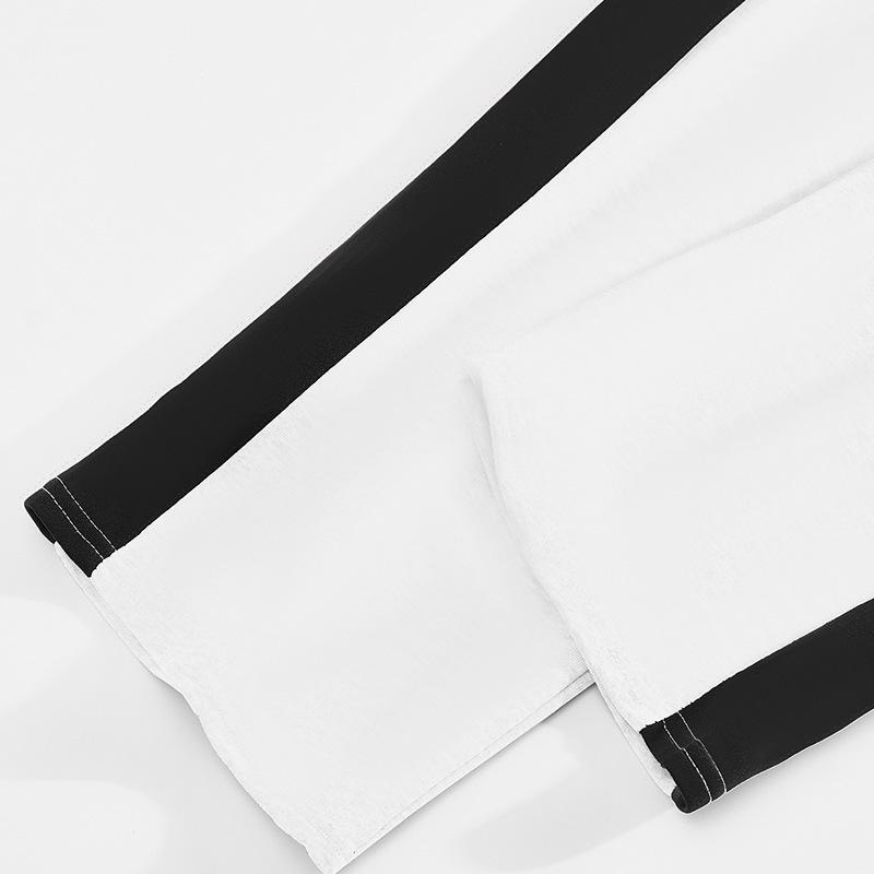 Fashion Trousers Men's Trousers Autumn and Winter Splicing Colour Collision Loose Straight Drawstring Casual Trousers Men