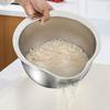 Easy To Store Rice Washing And Draining Tool Multipurpose Stainless Steel Strainer Bowl for Rice and Vegetable Draining