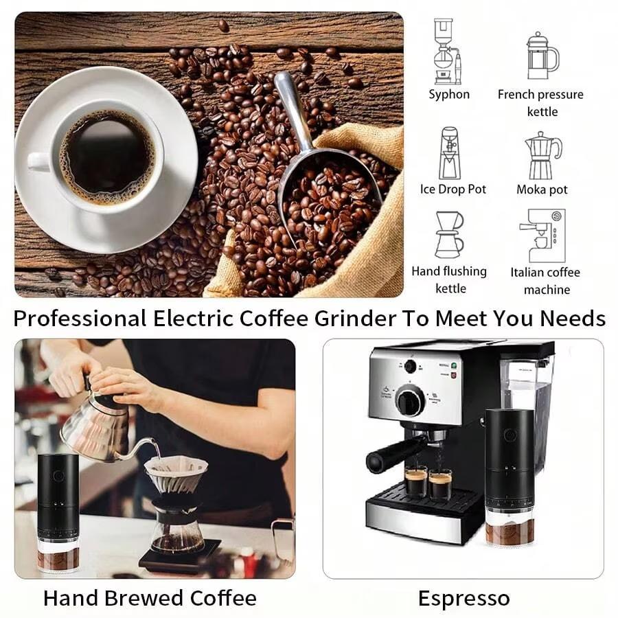 New Portable Electric Power Display Coffee Bean Grinder 38 Gears External Adjustable USB 2000mAh Household Mini Coffee Machine