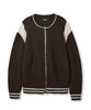 Nodu Varsity Two-Way Zip-Up Knit [Brown]