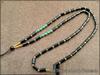 Black Obsidian Cylinder Bead Necklace Cord