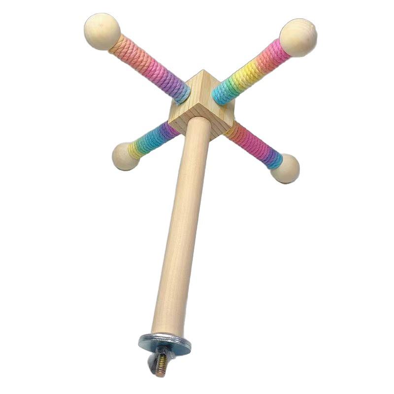 Parrot Rotating Bird Tray & Perch Toy - Cage Accessories for Cockatiels, Budgies, and Conures