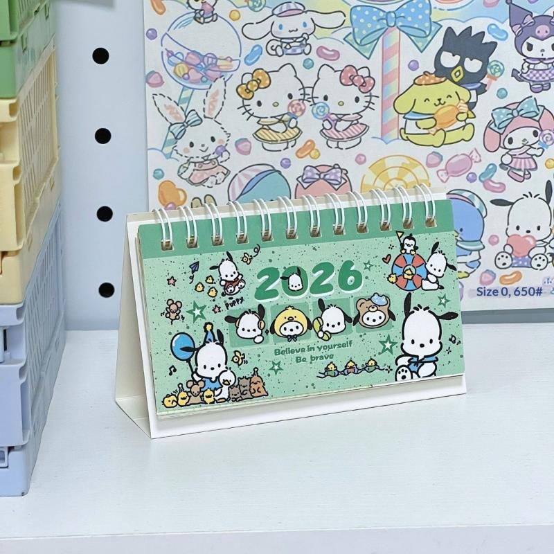 Cute Cartoon 2026 Colorful Sanrio Small Desk Calendar Desktop Ornament Creative Calendar Planner Desktop Office Stationery Gifts