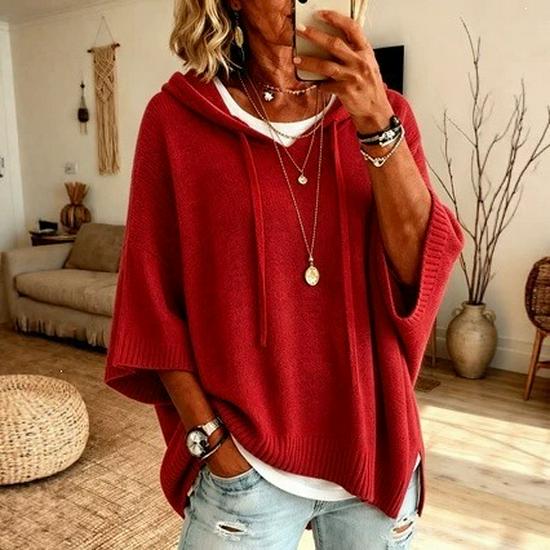 European-American Women's Knit Hoodie with Drawstring 2026