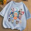 LABUBU Cartoon 3D Druck Kinder T-Shirts Weiß Junge Mädchen Trend Kleidung Kurzarm Oberteil