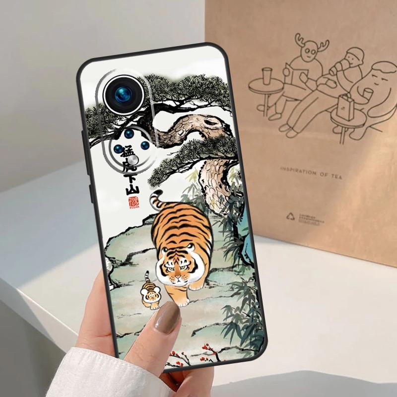 Cartoon Fat Tiger Case For Honor Magic 7 5 6 8 Pro Honor 50 70 90 Lite X9c X9b X9a X8a X8b 200 400 Pro Cover