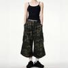 Camouflage Unisex Locker sitzende Caprihosen Street Style Cargo-Shorts Lässige Unterteile Damen Wadenlange Hosen