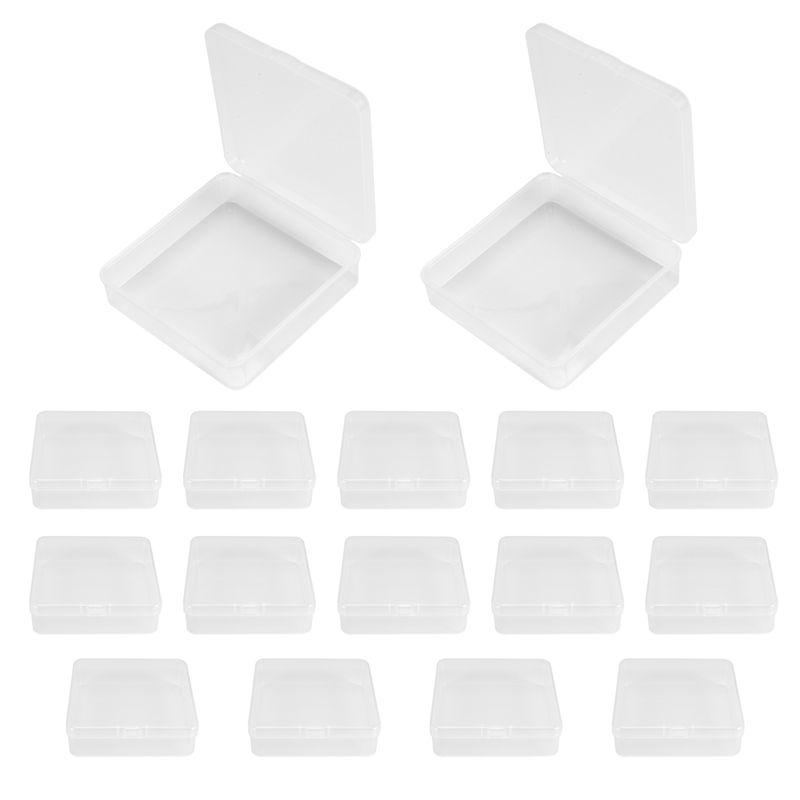 J1UL1N 16 Pack Small Containers Clear Plastic Boxes Beads Storage Organizers With Hinged Lids For Small Items, Jewelry, Crafts