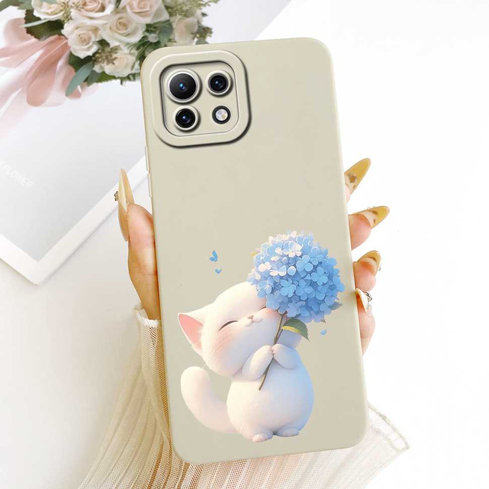 Case For Xiaomi Mi 11 11Lite 11 Lite Soft Phone Case Protection Luxury Animals Cat Dragon Back Cover For Xiaomi Mi11 Lite Capa