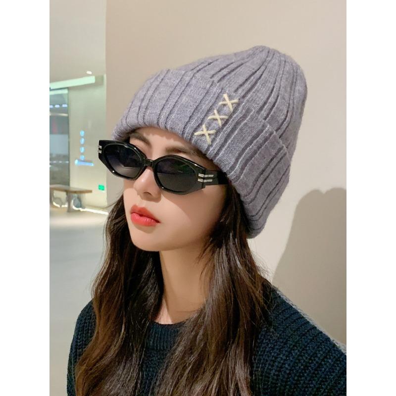 Hat for Women In Autumn and Winter Versatile Korean Thickened Warm Ear Protection Cute Knitted Wool Hat for Women Korean Style