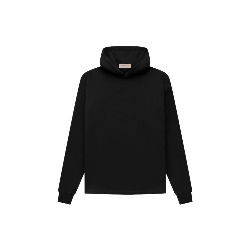 Fear of God Essentials Sudadera Relajada Otoño SS22 Con Logo de Letras en la Espalda y Forro Polar Sudadera Unisex Negra FOG-SS22-334