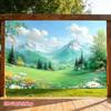 2D Dreamy Snow-Capped Mountain Photo Booth Background