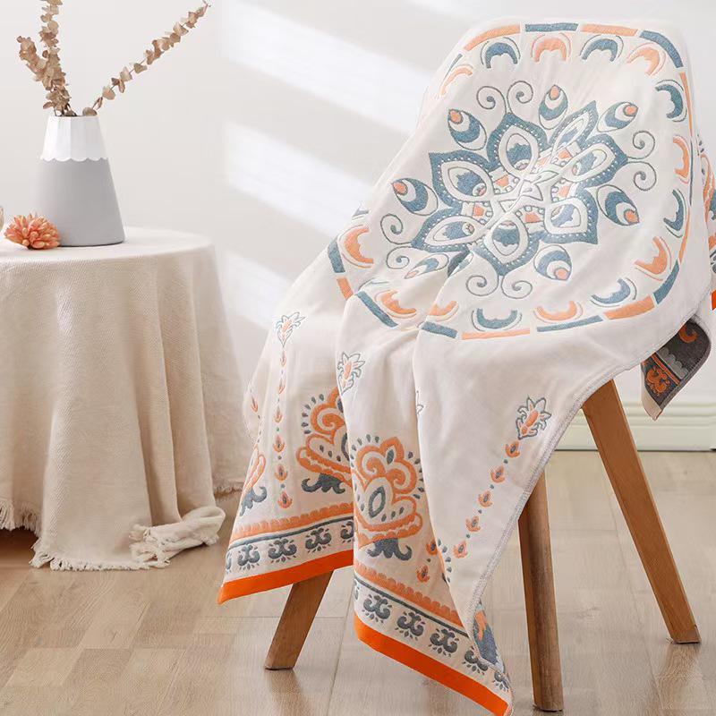 Pure Cotton Multi-Layer Gauze Blanket & Towel - Extra Large, Multipurpose use for Bath, Sofa, or Nap.