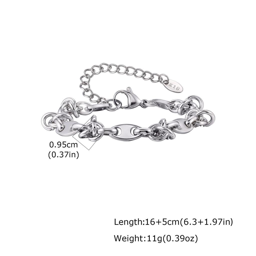 Fashion Personality Women'S Jewelry Stainless Steel Embossed Twist Chain 18 Gold Bracelet 1766