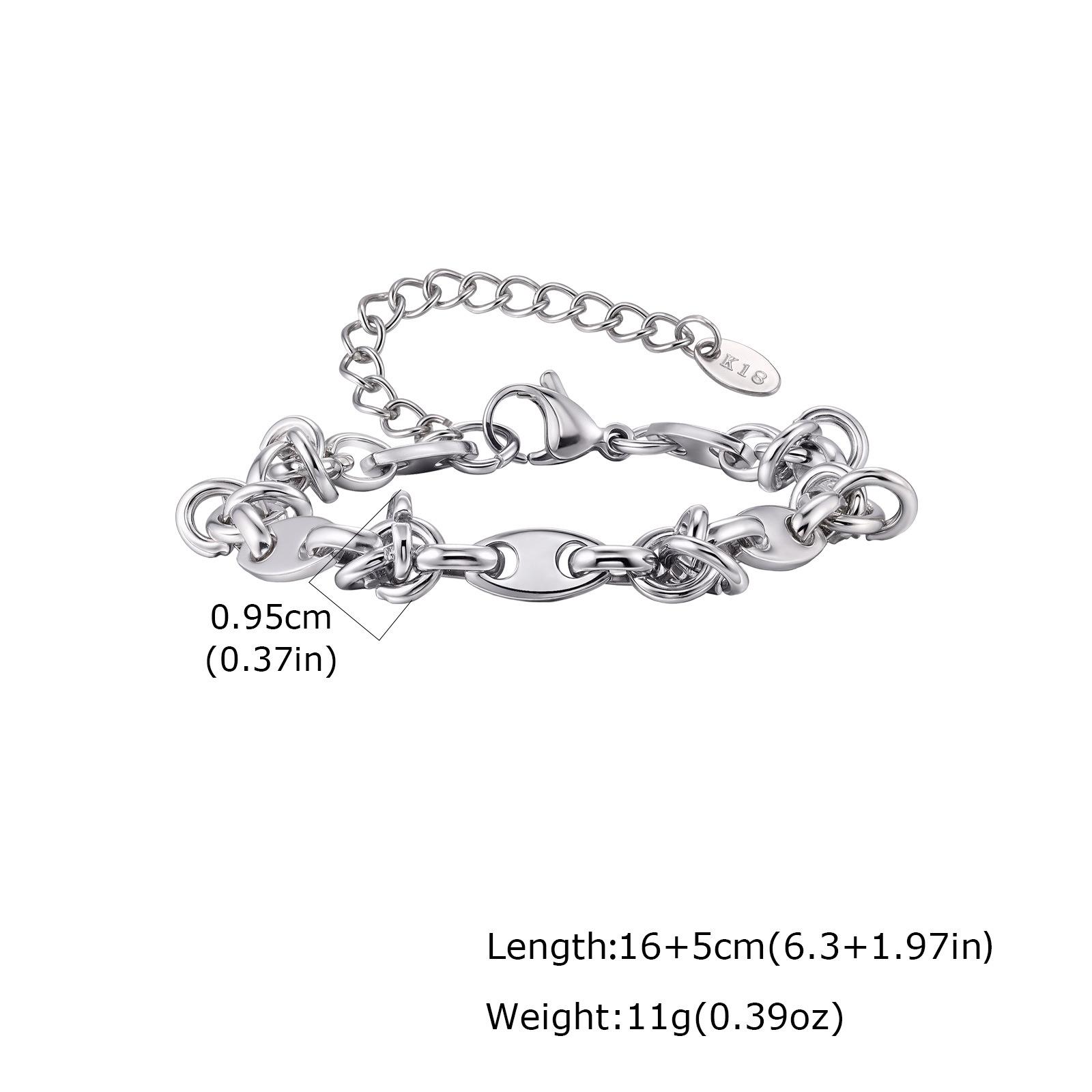 Fashion Personality Women S Jewelry Stainless Steel Embossed Twist Chain 18 Gold Bracelet 1766