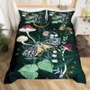 Flowers Moth Butterfly King Queen Duvet Cover Trippy Mushroom Bedding Set Moon Starry Sky Quilt Cover Polyester Comforter Cover