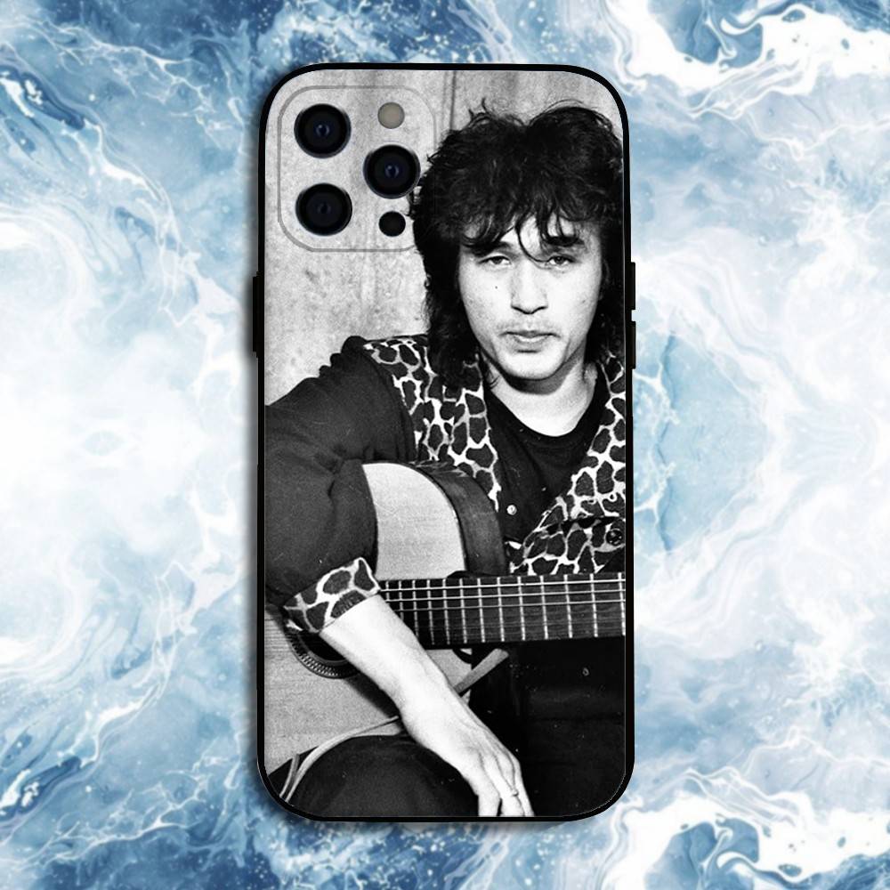 Viktor Tsoi Sänger Handyhülle Für iPhone17,16,15,14,13,12,11 Plus,Pro Max, Weiche Silikon Schwarze Hülle