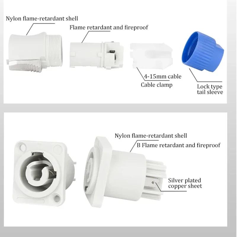 3PIN AC Powercom Connector Male Plug NAC3FCA NAC3FCB AC Cable 20A 250V Power Plug Adapter For Stage Light LED Screen