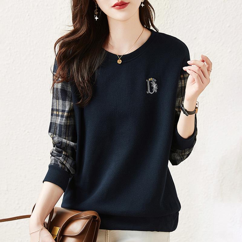 Women's Hoodless Sweatshirt: Stylish Long-Sleeved Top for Spring, Autumn & Winter 2023 - Large & Petite Sizes Available