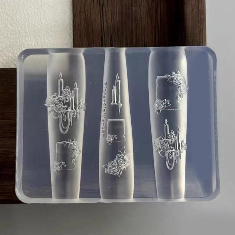 Nail Art Moulds Silicone 3D Template Nail Designing Tool Delicate Shape Silicone Handmade Molds for Manicure Creation