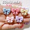 50pcs Slime Charms Flatback Resin Charms Cute Bow Embellishments For Hair Clips, Photo Frames, Phone Cases, Jewelry Boxes, S