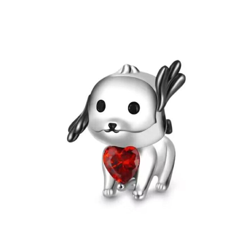 New 925 Silver, Red Strawberry, Mushroom, Car Bead Cross, Dog Pendant Original Bracelet DIY Accessories Exquisite Jewelry