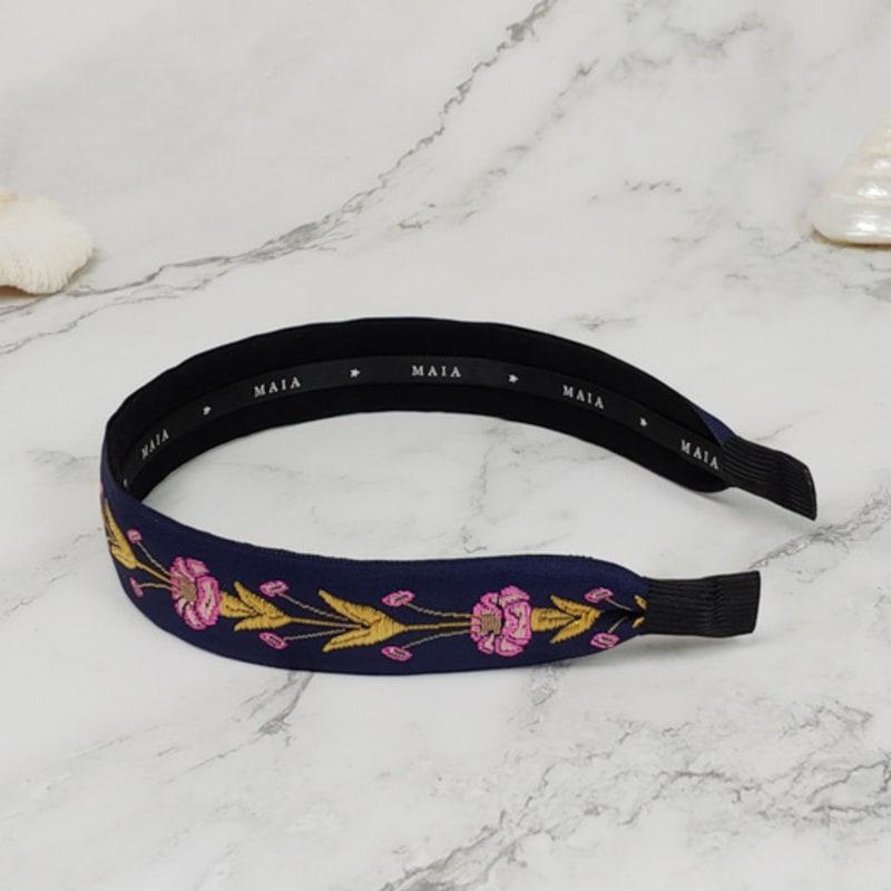 MAIA Rose Garden Headband - Navy