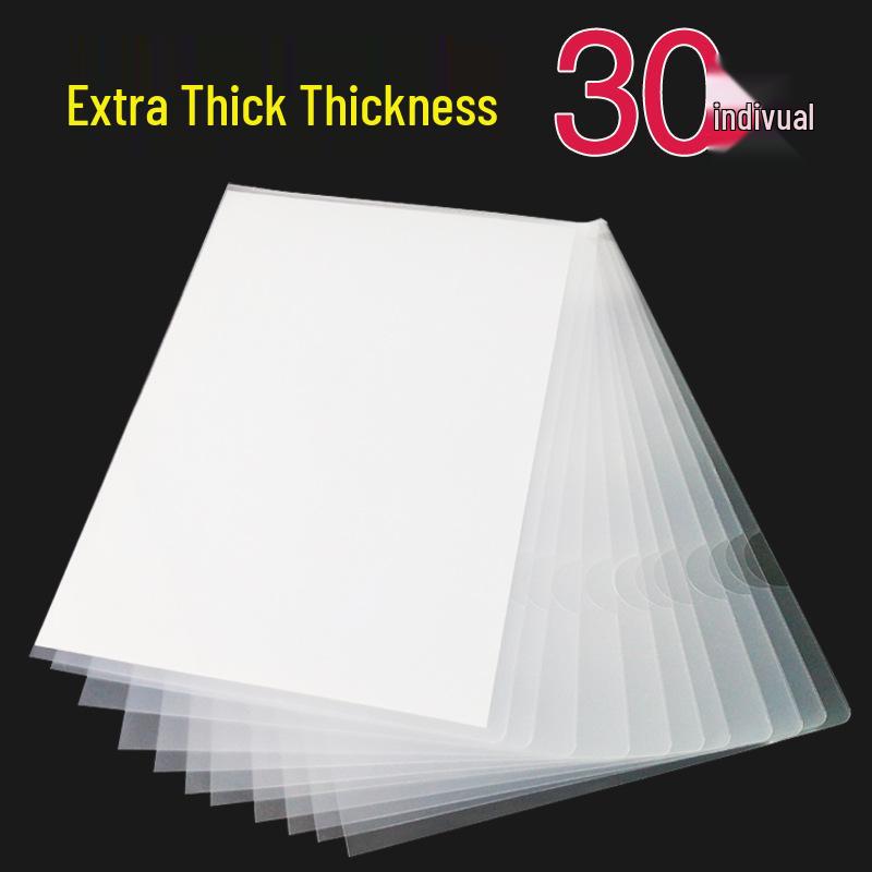 A4 Single Sheet L-Type Transparent Folder - Thickened Two-Page File Sleeve