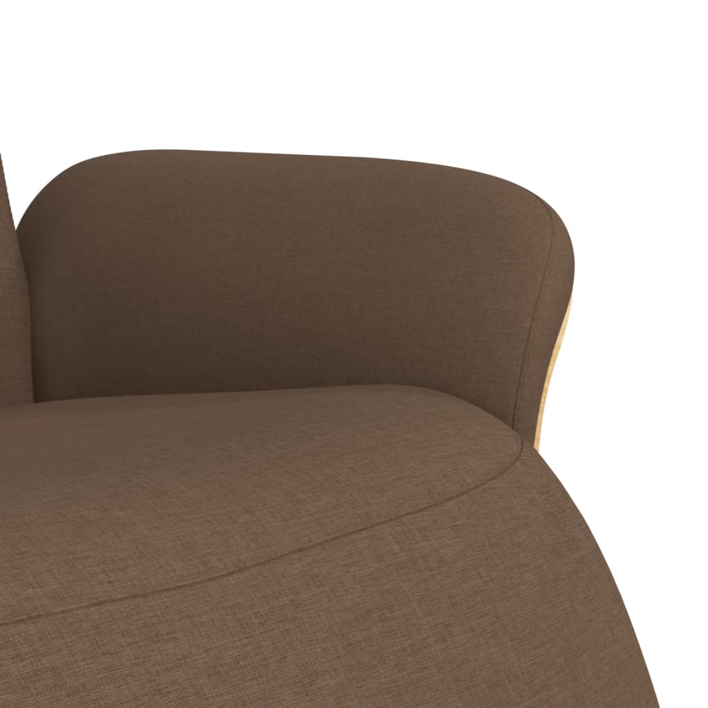 Relax Armchair with Footrest Brown Fabric
