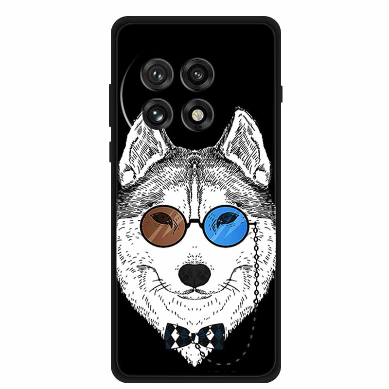 Black Silicone Case For OnePlus 13 5G Case Cartoon Cat Soft Back Cover For OnePlus Ace5 5G Ace 5 Pro 13R Phone Case Shell Coque