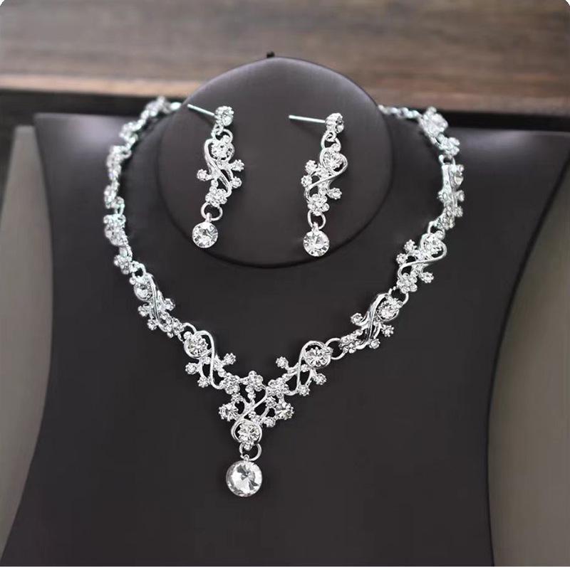 Korean Style Bridal Jewelry Set - Crown, Headband, Earrings, Necklace, & Hair Accessories for Wedding Dresses.