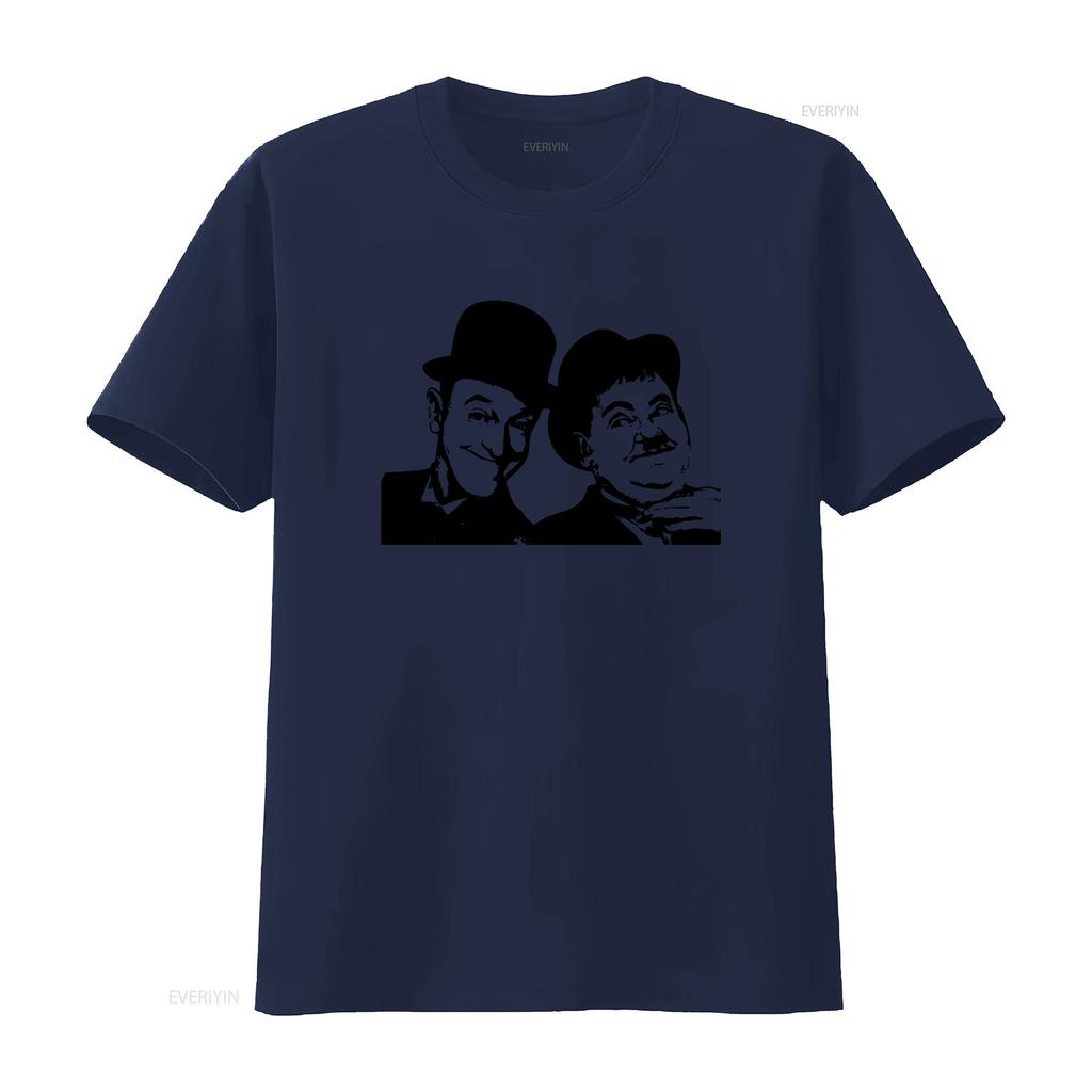Laurel N Hardy Face Vector Funny Movie Retro Friend Happy T Shirt New Long Or S Vintage Washed Top For Everyday Wear Soft