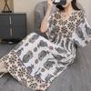 25th Anniversary Ethnic V-Neck Rayon Short Sleeve French-Thai Print Holiday Dress for Women