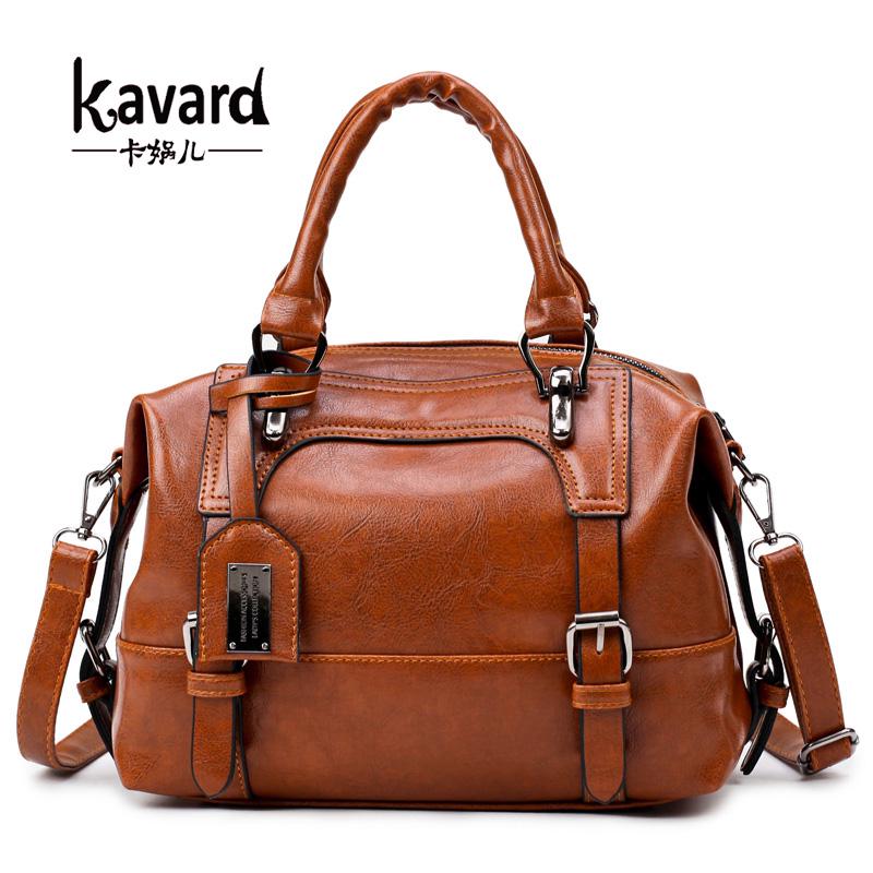 2019 Fashion Wax Oil Pu Leather Bag Ladies Handbag Women Handbag Designer Handbag Woman Bag Famous Brand