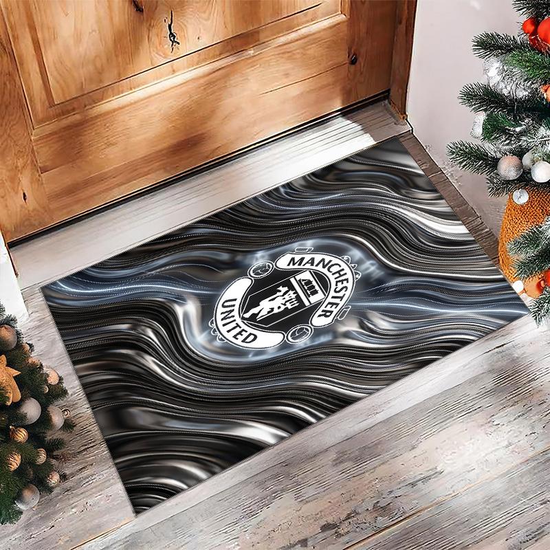 Tappeto in Flanella Stampato Manchester United Antiscivolo Morbido Poliestere Tappeto per Pavimento Tappetino Decorativo per Interni per Camera da Letto Soggiorno Divano