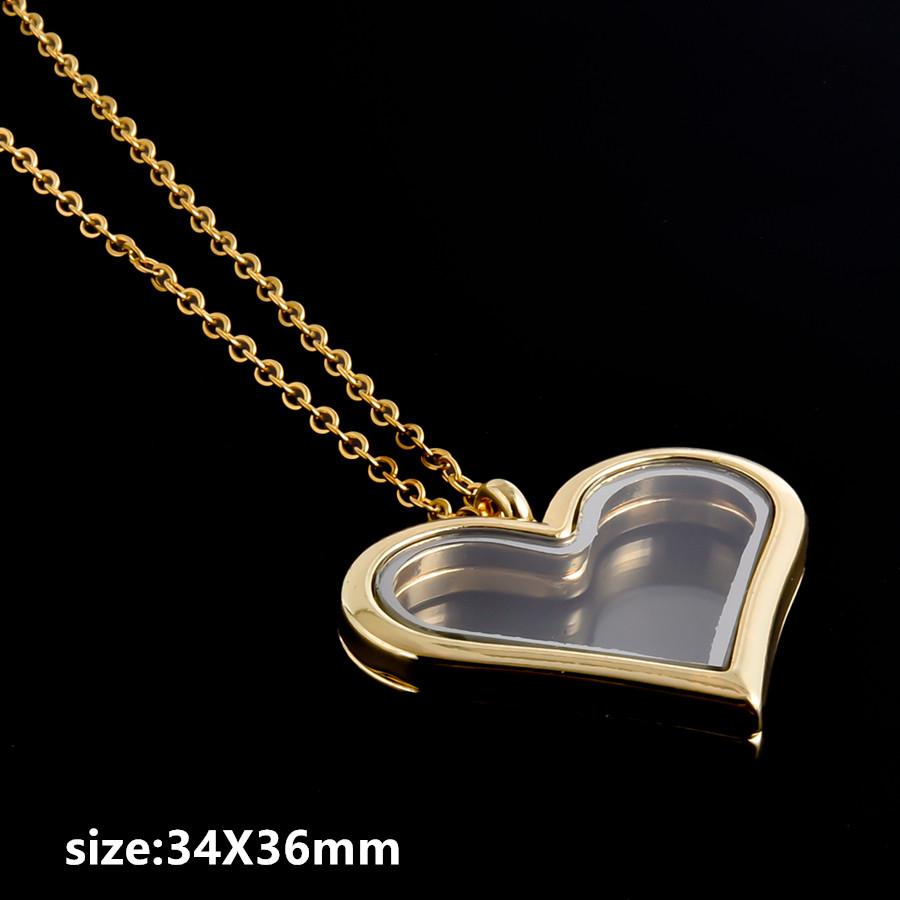 1pcs Alloy Pendant Magnet Locket Necklace Water Droplet Rectangle Heart Necklaces For Women Men DIY Photo Stainless Steel Chains