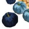 12x Small Velvet Pumpkins Artificial Bulk Blue White Decorative for Autumn