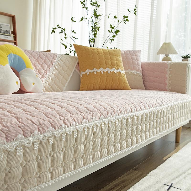 Sofakissen Plüsch Einfaches rutschfestes Kissen Vier Jahreszeiten Universal Winter Ledersofabezug Handtuch Rückenlehnenbezug Tuch