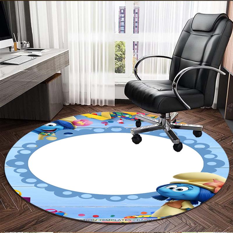 Blue Smurfs Print Round Rug, Washable Floor Carpet, For Entryway Dorm Laundry Room Office Study, Home Decor Birthday Christmas Gift